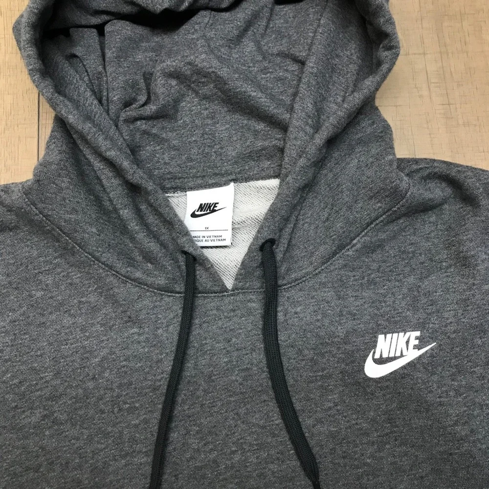 Nike Hoodie Womens Plus Size 1X Gray Pullover Hooded Cotton Blend Gym Run Casual